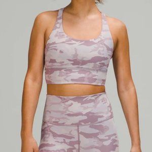 Lululemon Energy Bra Long Line Ribbed Size 8 Camo